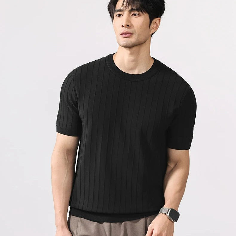 Leo business striped design t-shirt - Antonios