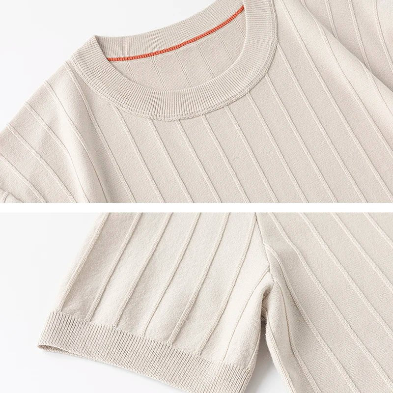 Leo business striped design t-shirt - Antonios