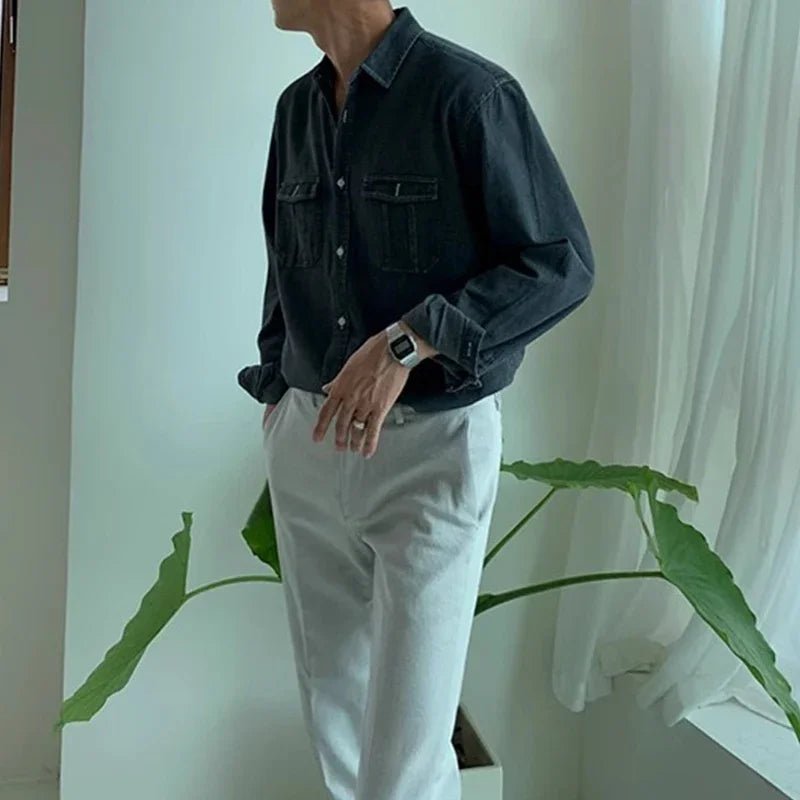 Leo casual spring denim shirt - Antonios