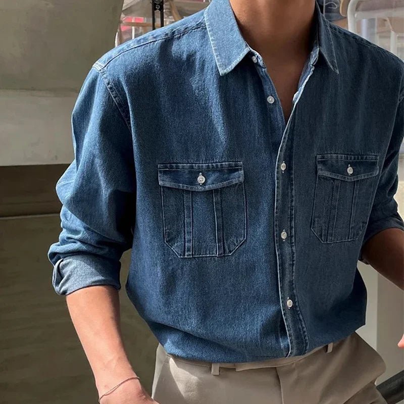 Leo casual spring denim shirt - Antonios