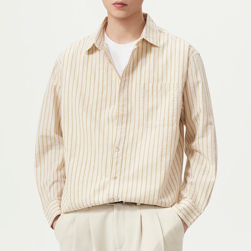 Leo cotton-linen striped shirt - Antonios