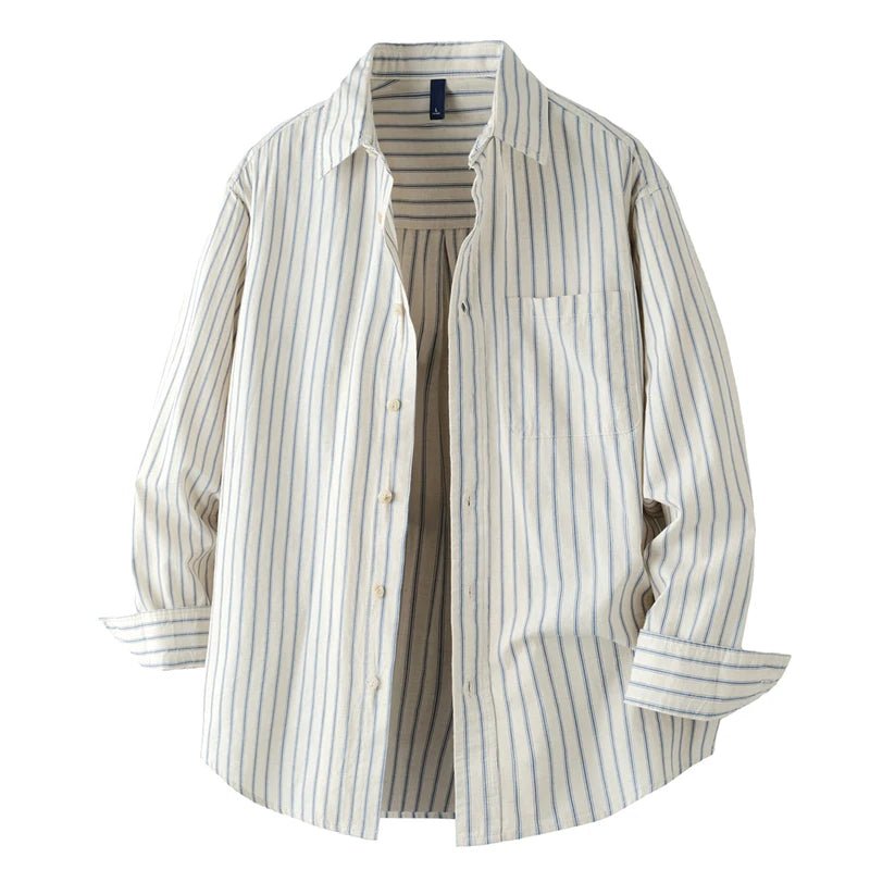 Leo cotton-linen striped shirt - Antonios