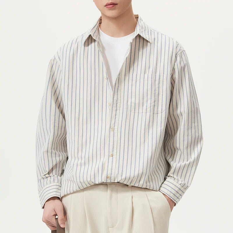 Leo cotton-linen striped shirt - Antonios