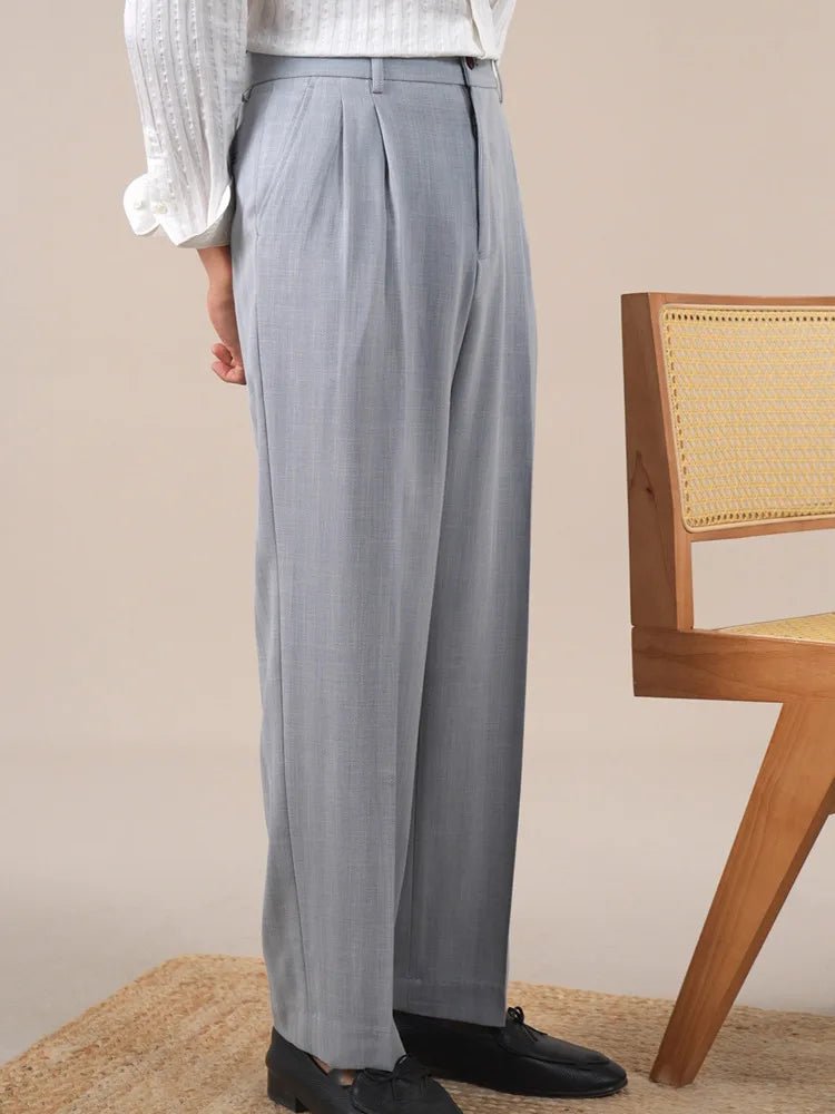 Leo double pleated business trousers straight fit - Antonios