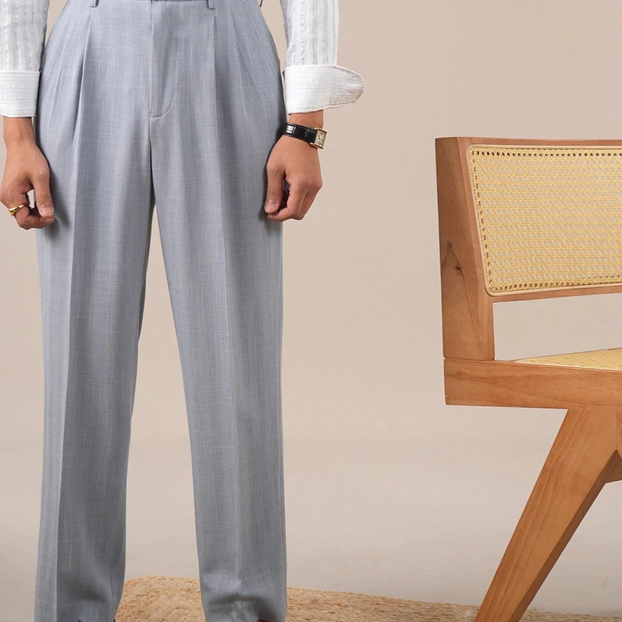 Leo double pleated business trousers straight fit - Antonios