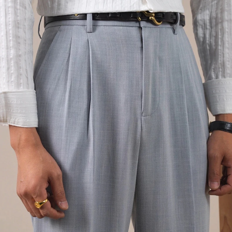 Leo double pleated business trousers straight fit - Antonios