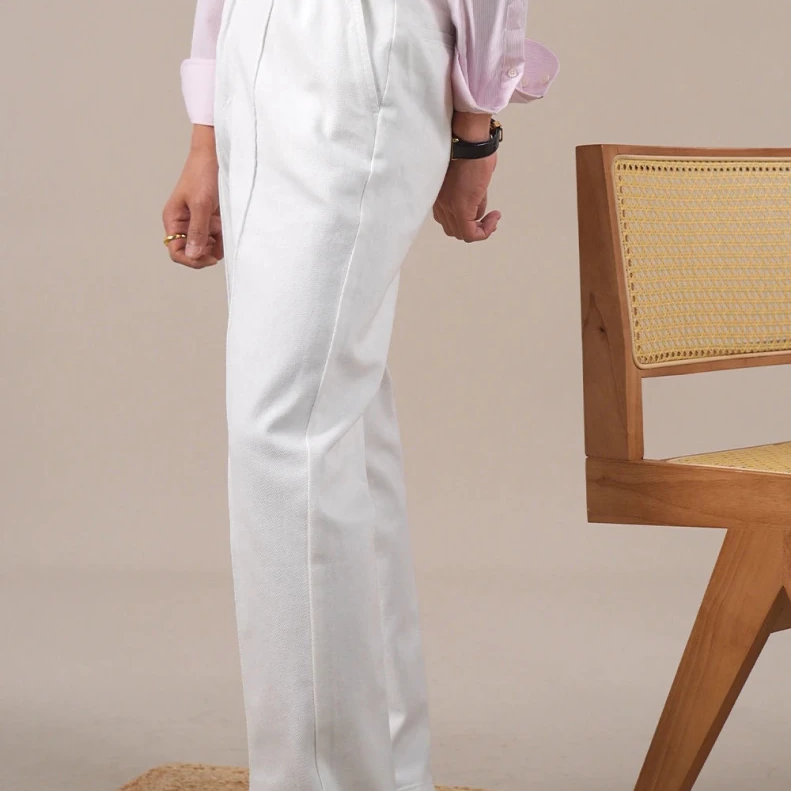 Leo high-waisted white pants - Antonios