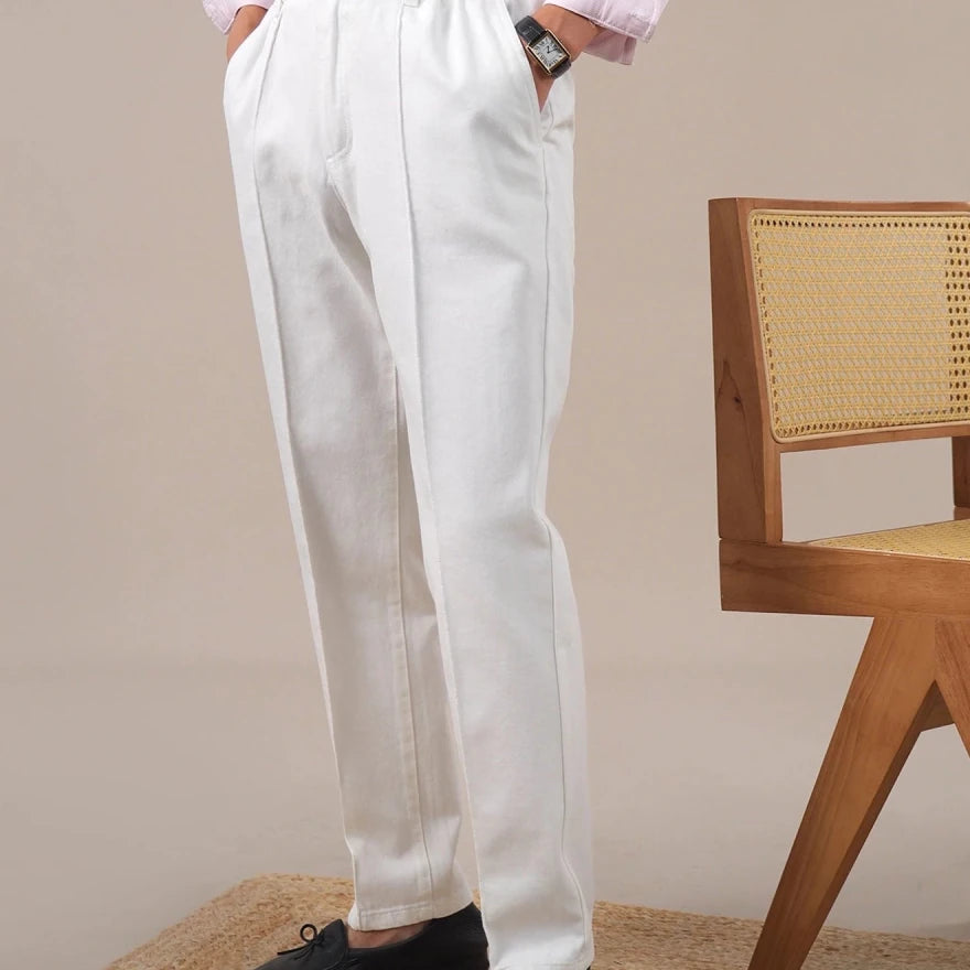 Leo high-waisted white pants - Antonios