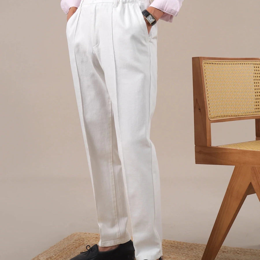 Leo high-waisted white pants - Antonios