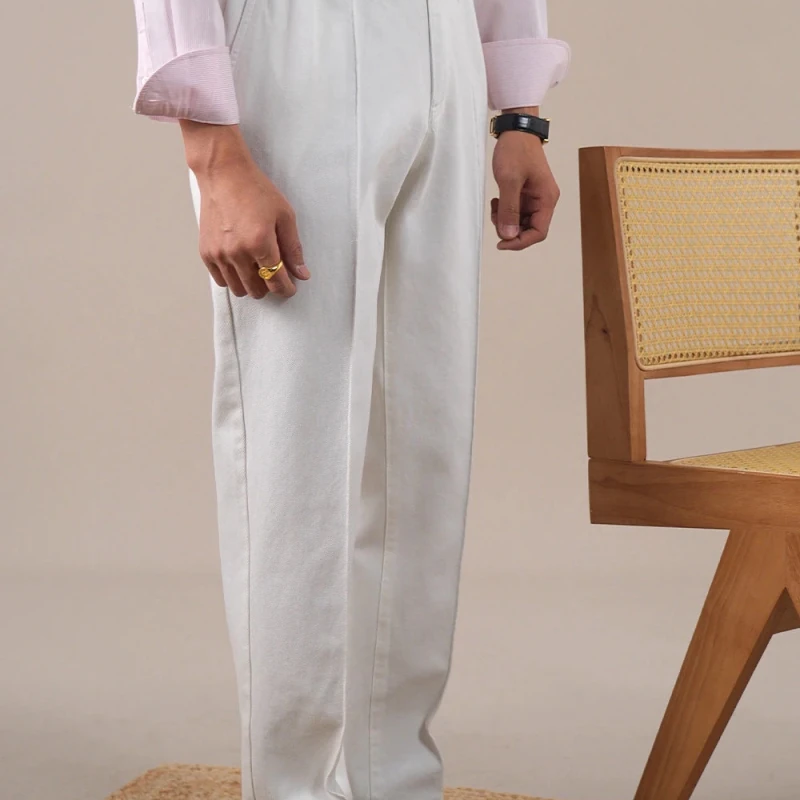 Leo high-waisted white pants - Antonios