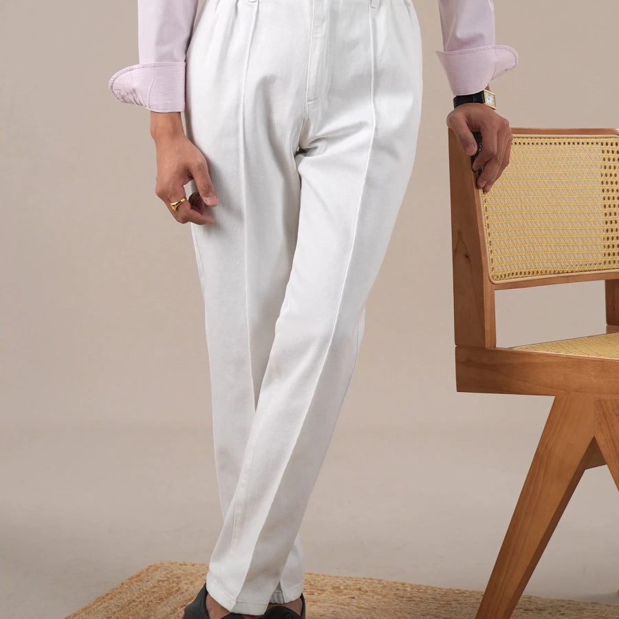 Leo high-waisted white pants - Antonios