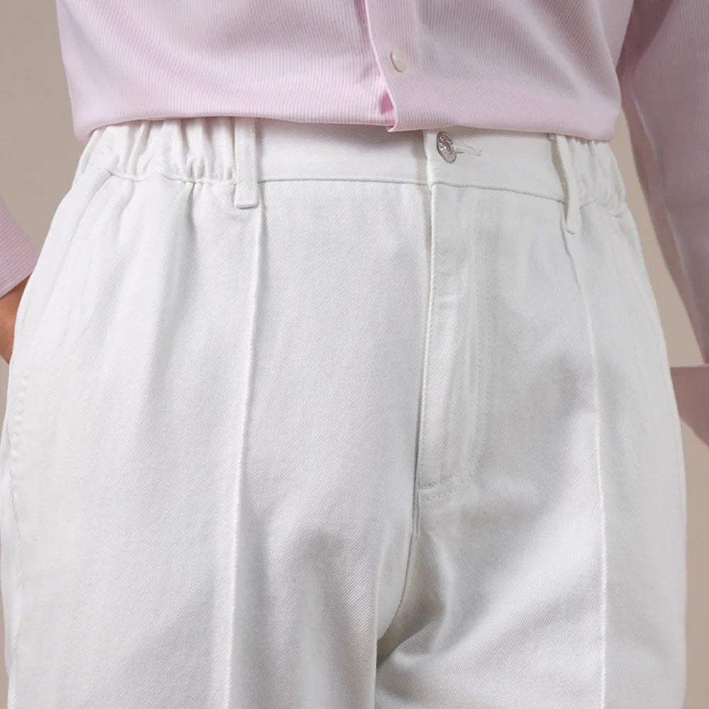 Leo high-waisted white pants - Antonios