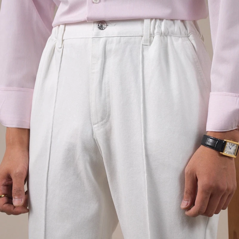 Leo high-waisted white pants - Antonios