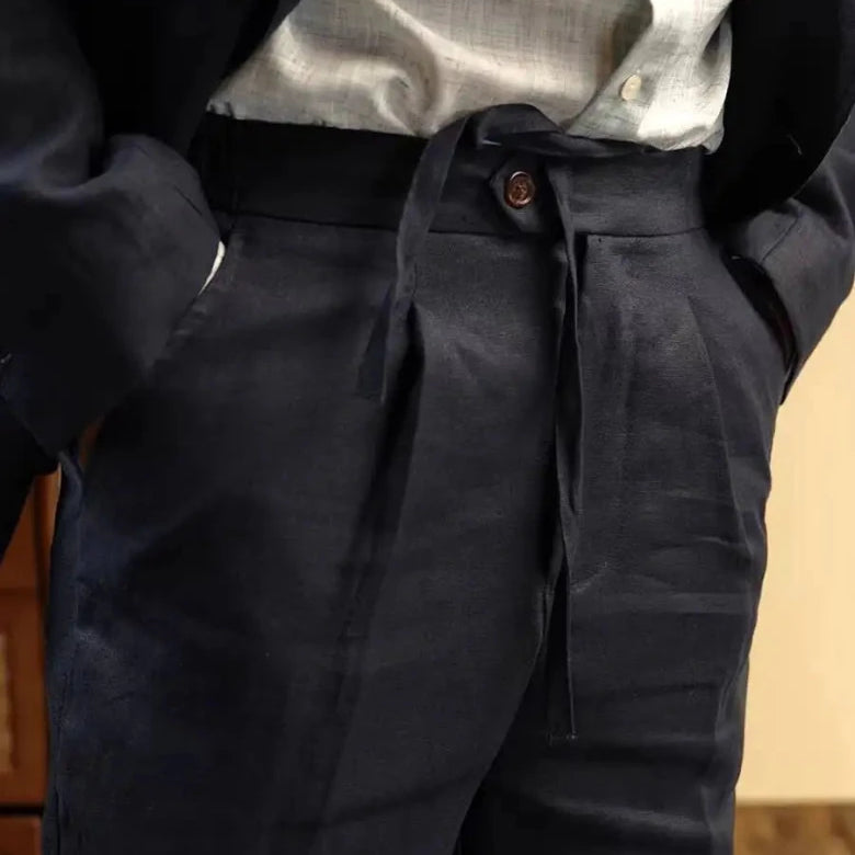 Leo italian-style linen pants for elegant dress - Antonios