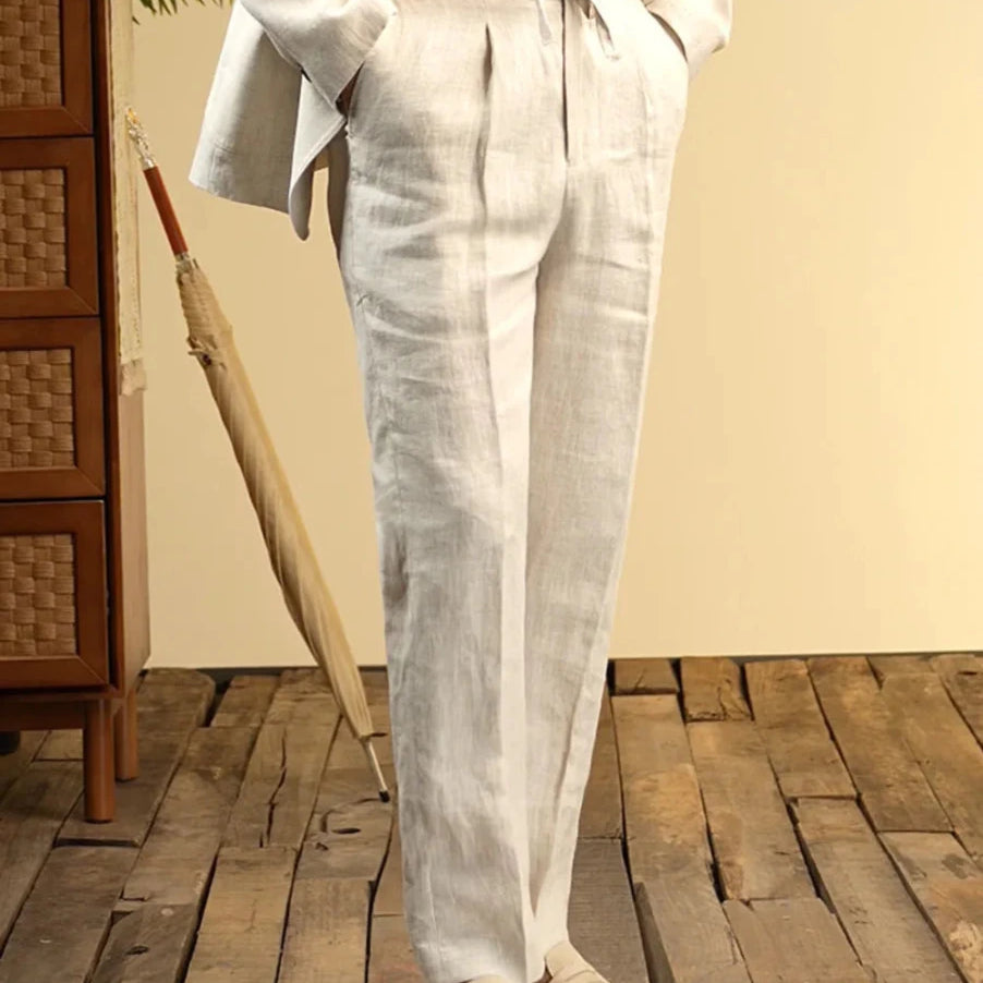 Leo italian-style linen pants for elegant dress - Antonios