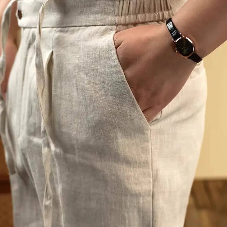 Leo italian-style linen pants for elegant dress - Antonios