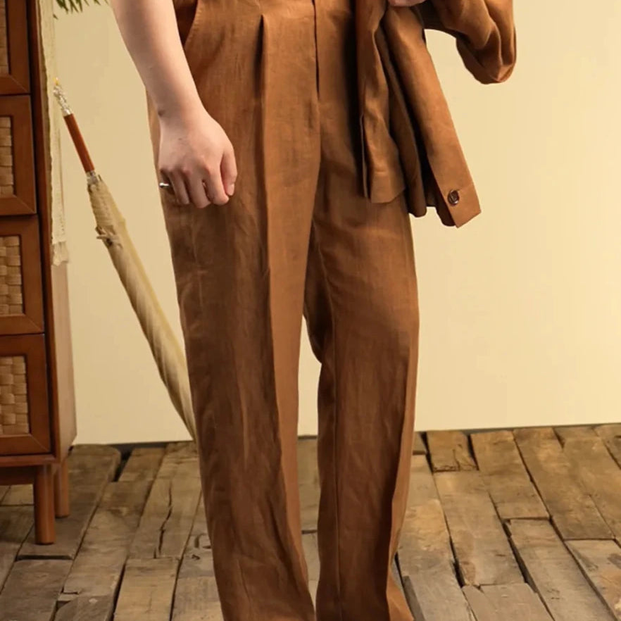 Leo italian-style linen pants for elegant dress - Antonios