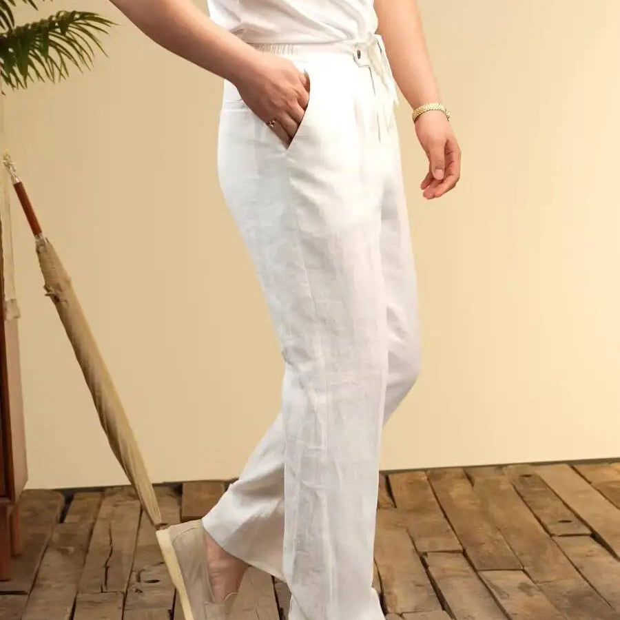Leo italian-style linen pants for elegant dress - Antonios