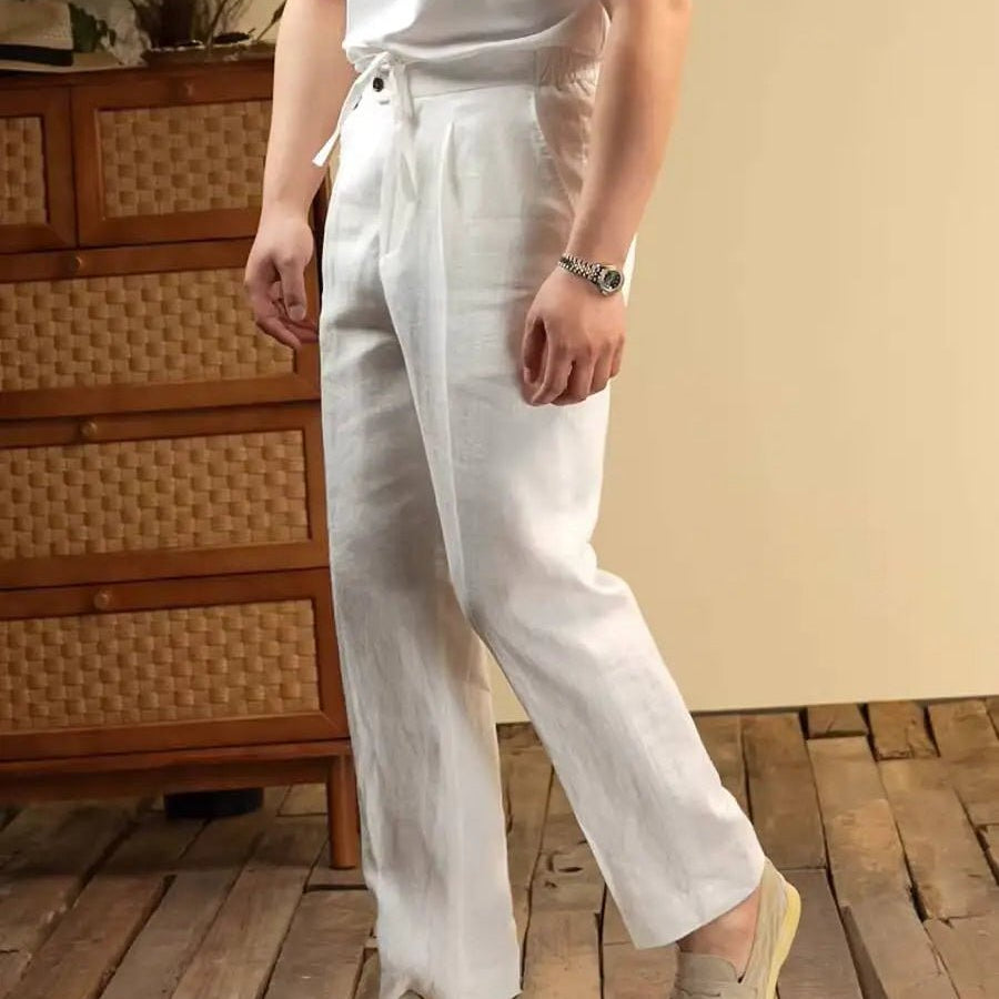 Leo italian-style linen pants for elegant dress - Antonios