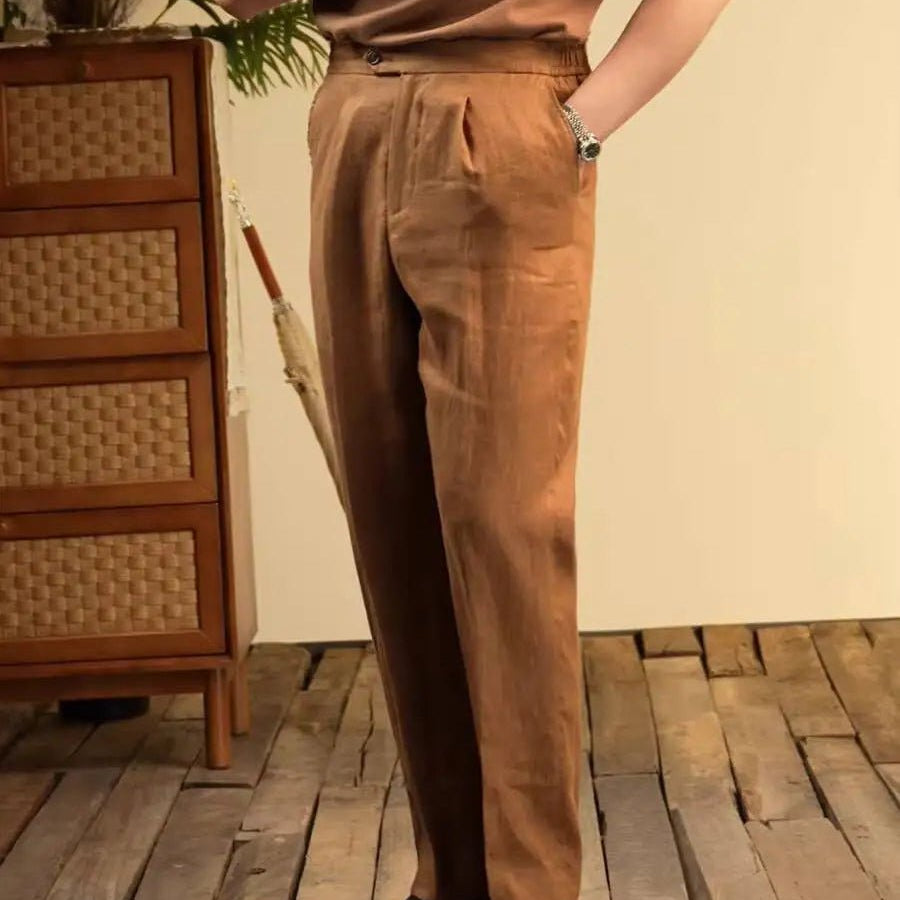 Leo italian-style linen pants for elegant dress - Antonios