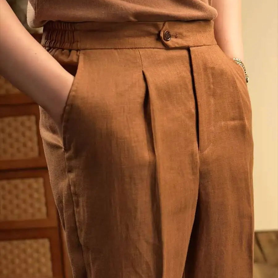 Leo italian-style linen pants for elegant dress - Antonios