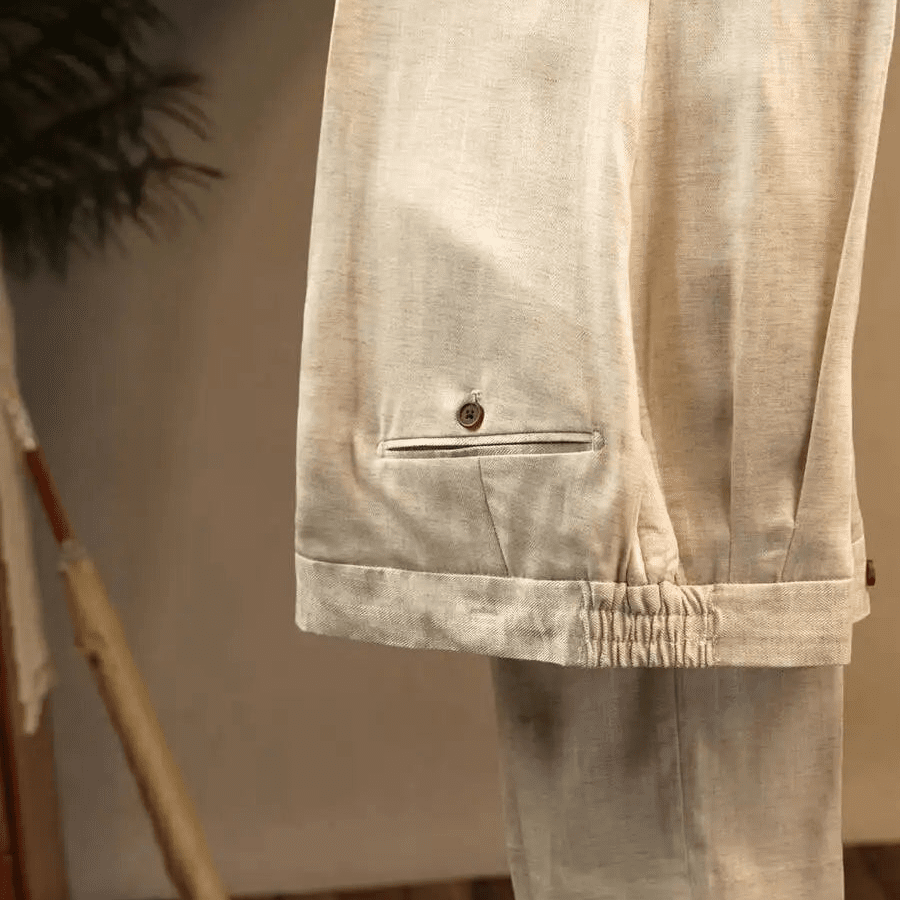 Leo linen beige pants - Antonios