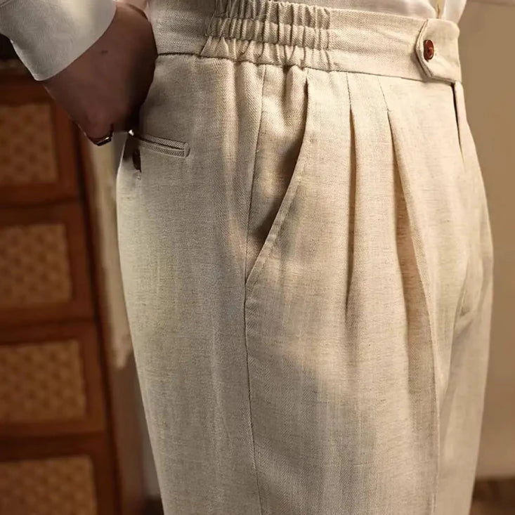 Leo linen beige pants - Antonios