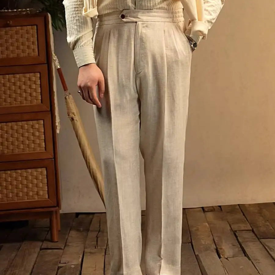 Leo linen beige pants - Antonios