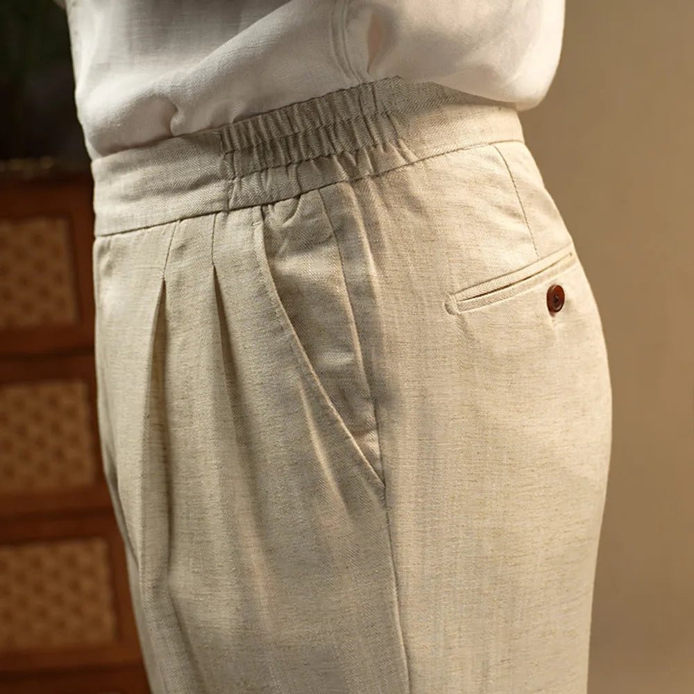 Leo linen beige pants - Antonios