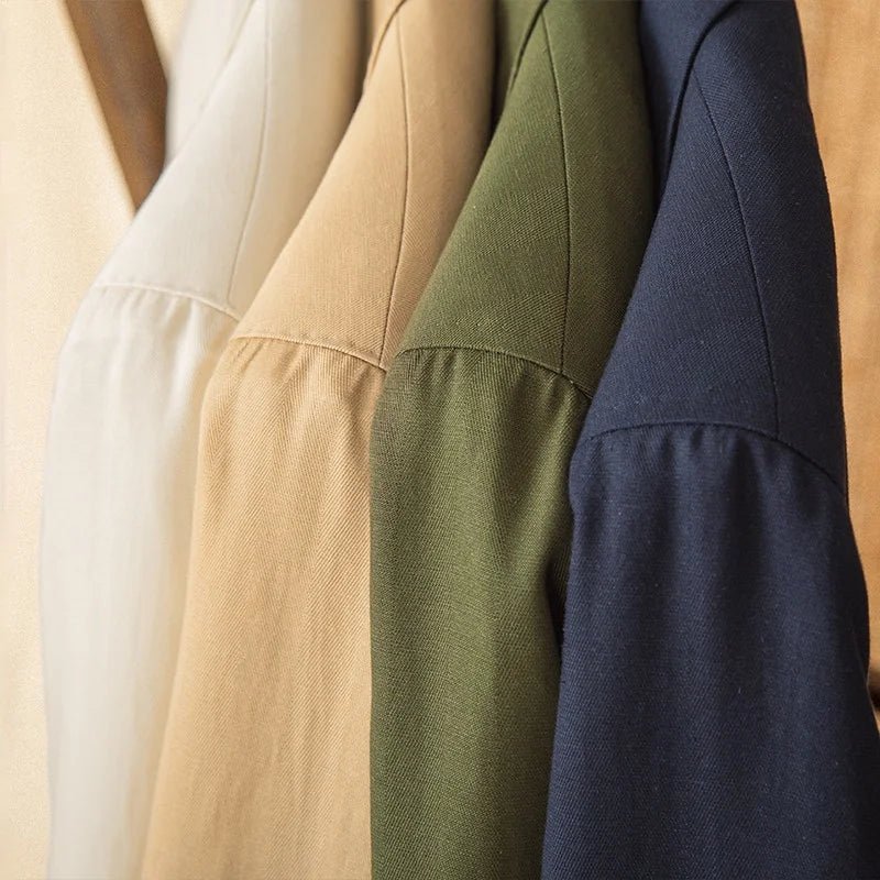 Leo linen cotton blend casual suit jacket - Antonios