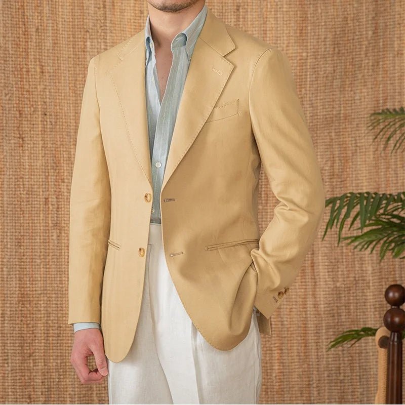 Leo linen cotton blend casual suit jacket - Antonios