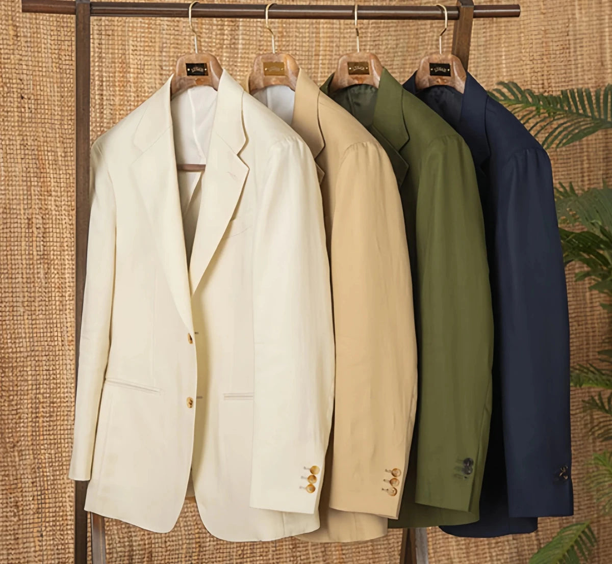 Leo linen cotton blend casual suit jacket - Antonios