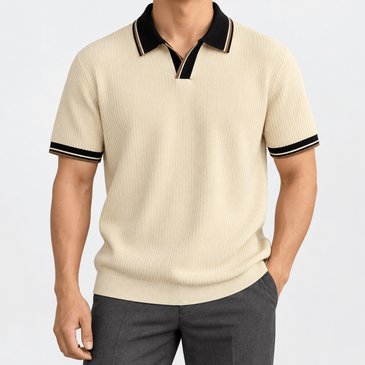 Leo summer business polo shirt - AntoniosClothing - Beige