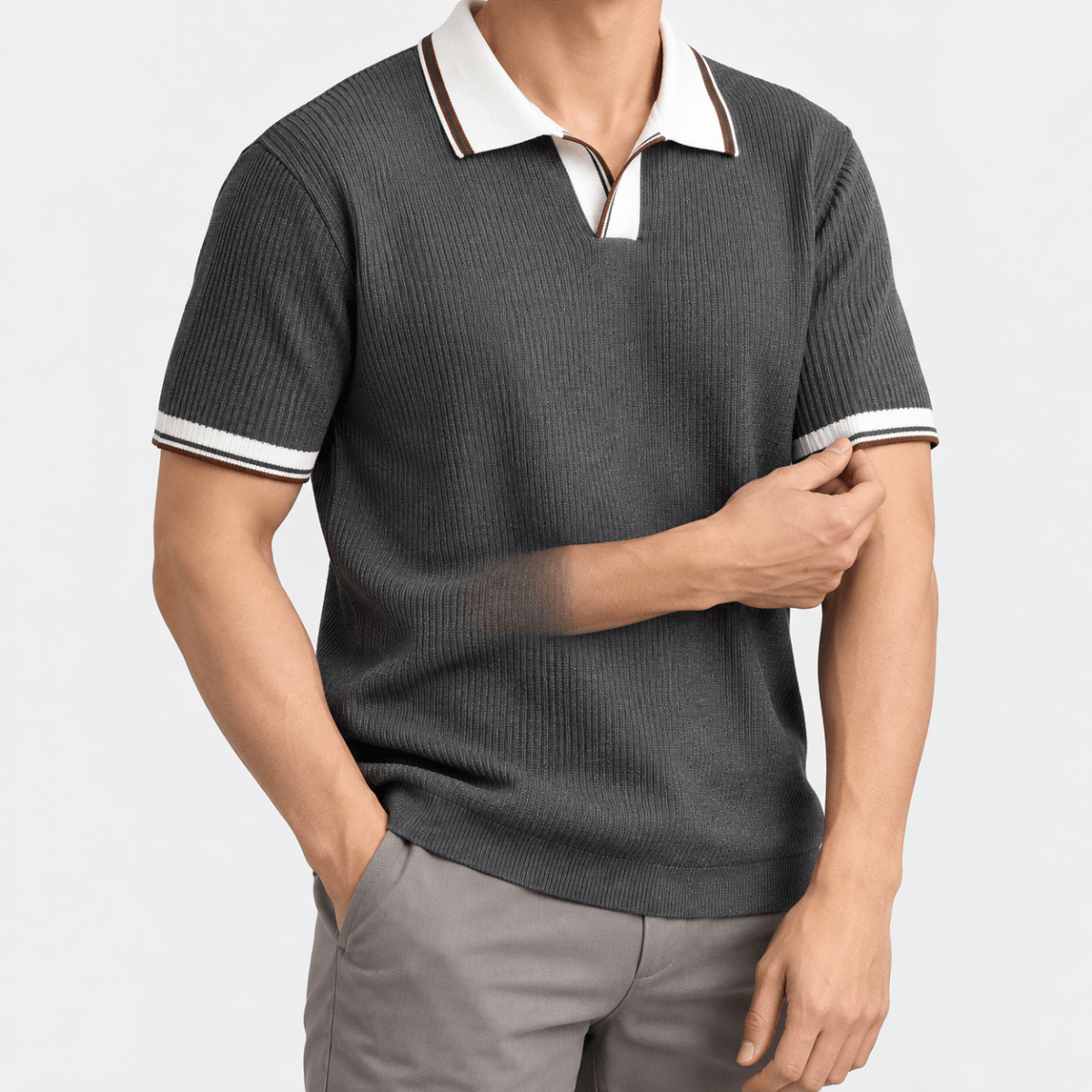 Leo summer business polo shirt - AntoniosClothing - Gray
