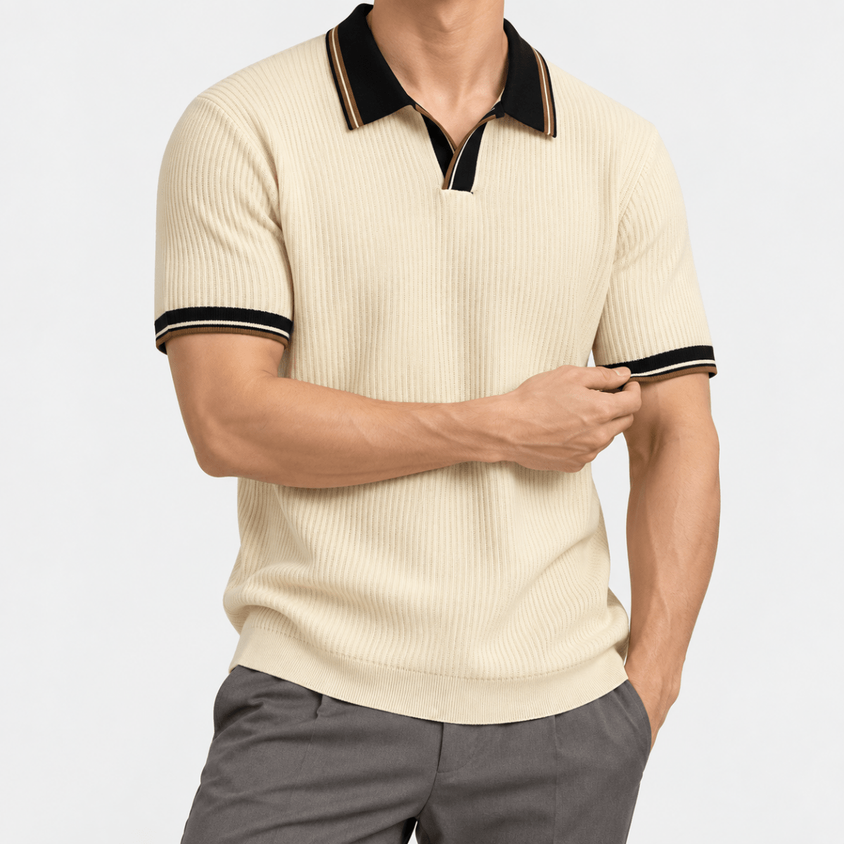 Leo summer business polo shirt - AntoniosClothing - Beige