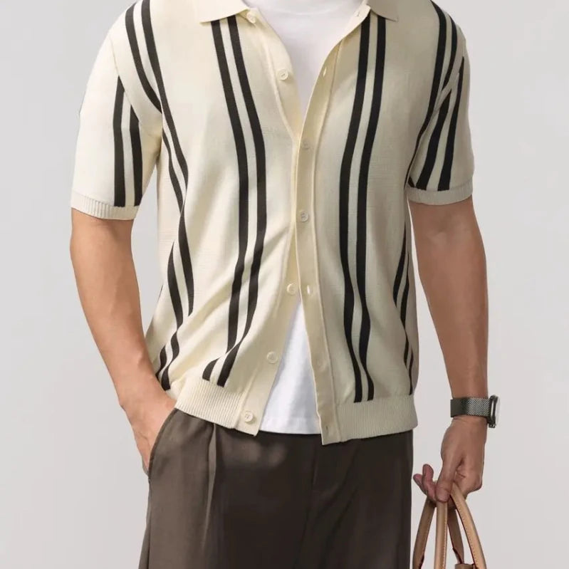 Leo summer overshirt with stripe design - Antonios