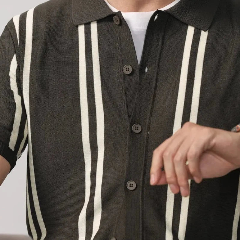 Leo summer overshirt with stripe design - Antonios