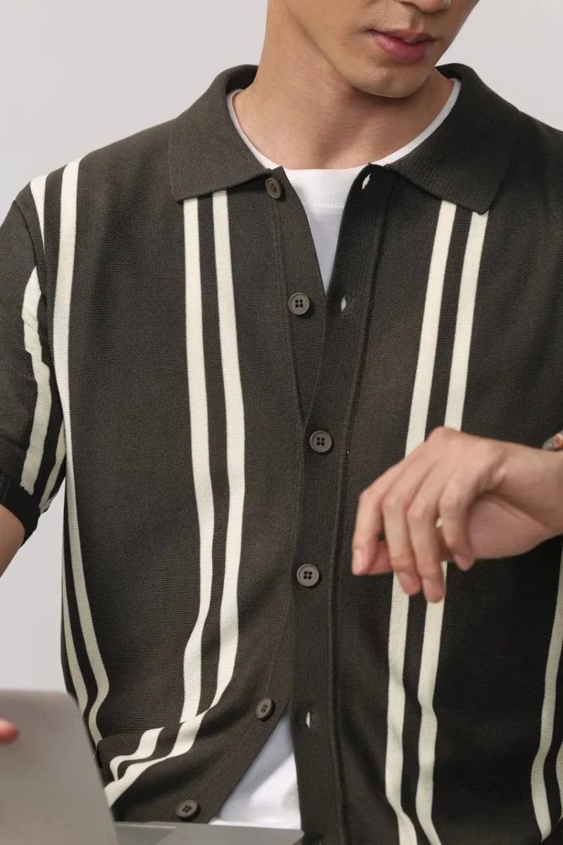 Leo summer overshirt with stripe design - Antonios