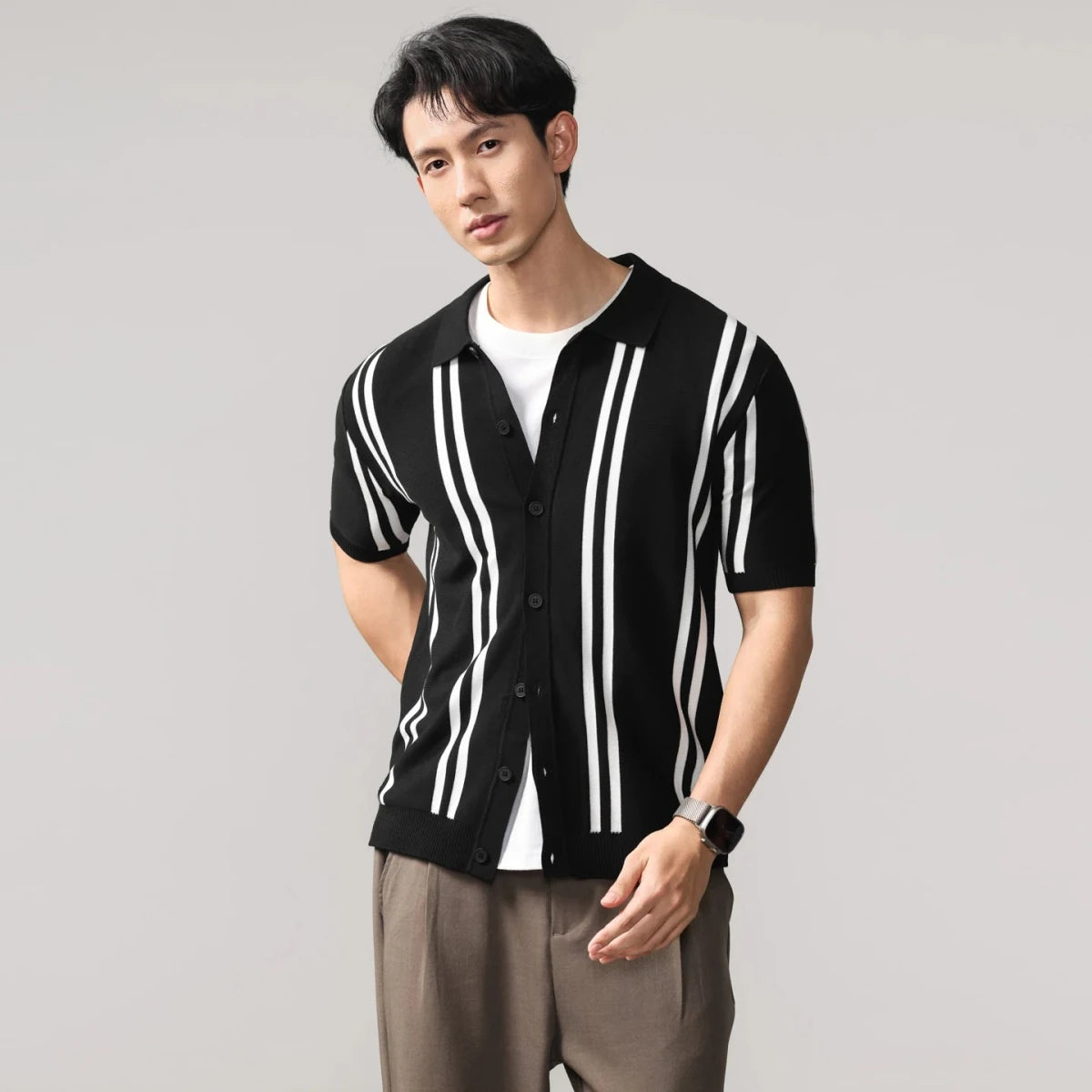 Leo summer overshirt with stripe design - Antonios