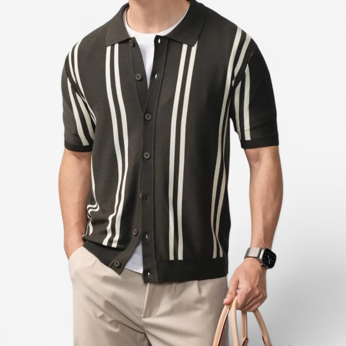 Leo summer overshirt with stripe design - Antonios