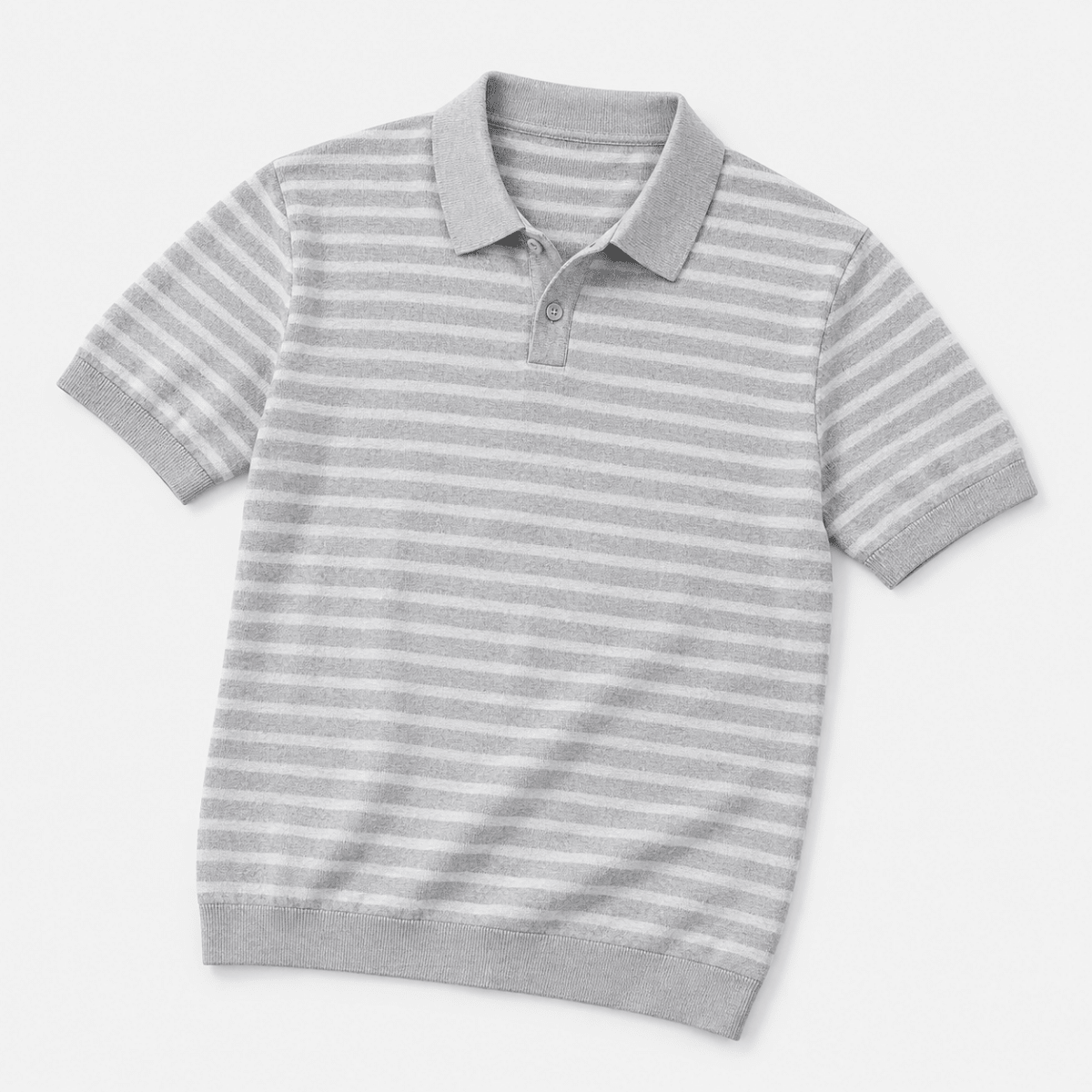 Leo summer striped polo shirt - AntoniosClothing - Gray