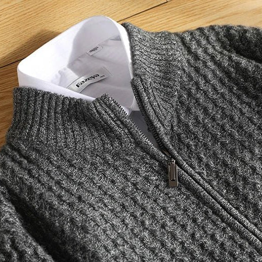Leo zipper collar 100% merino wool cargian - Antonios