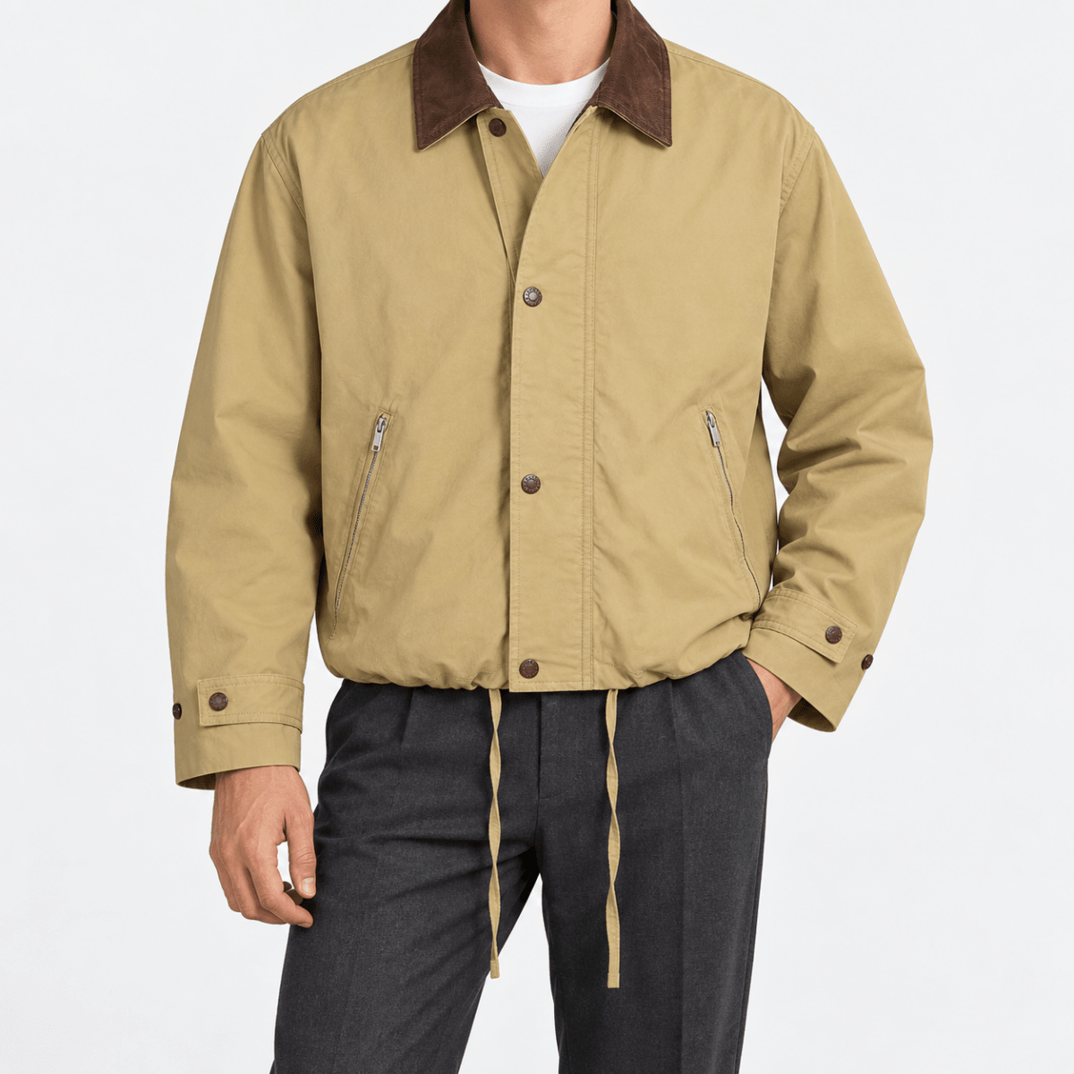 Leonardo bomber cotton jacket cityboy - AntoniosClothing - Khaki