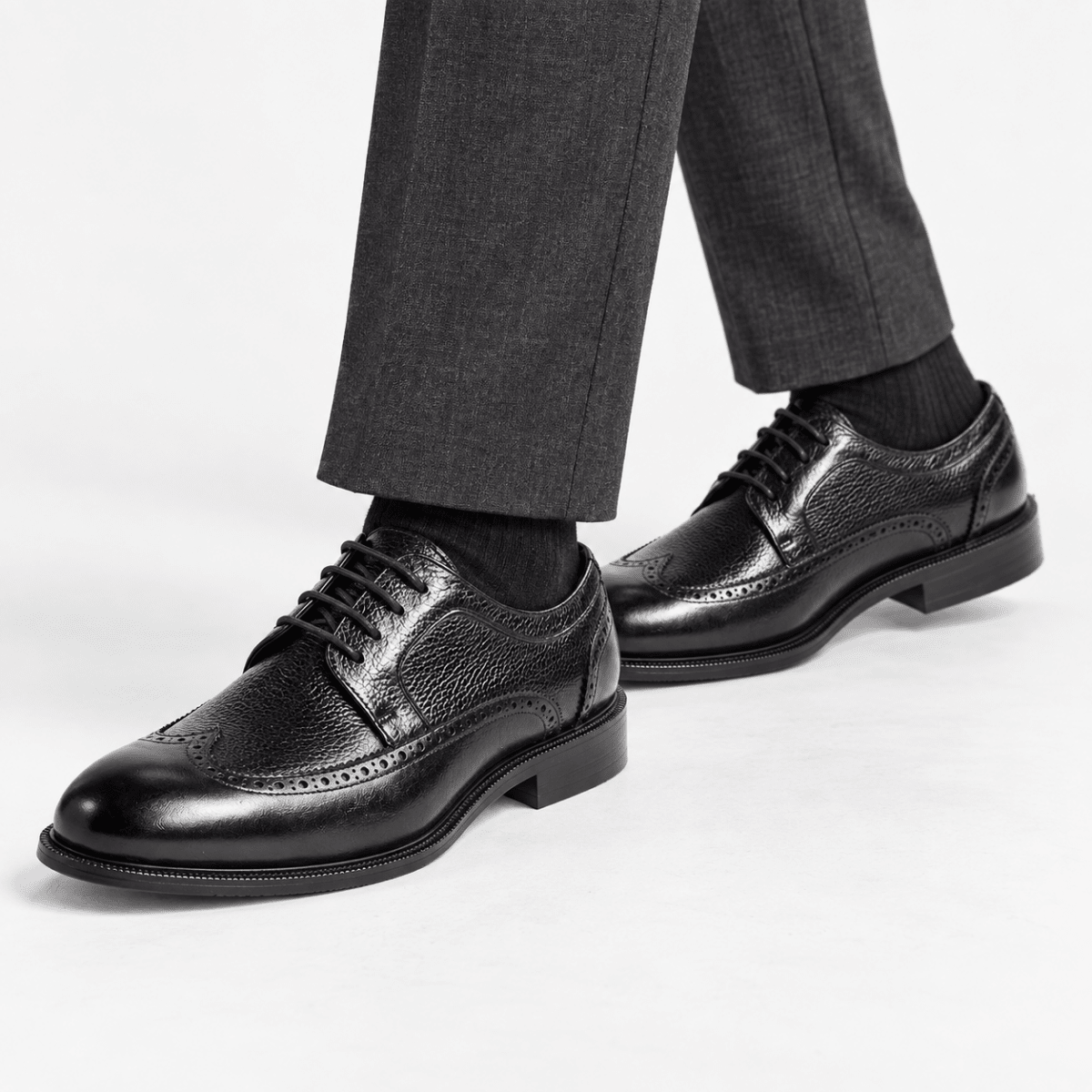 Leonardo formal genuine leather shoes - AntoniosClothing - Black