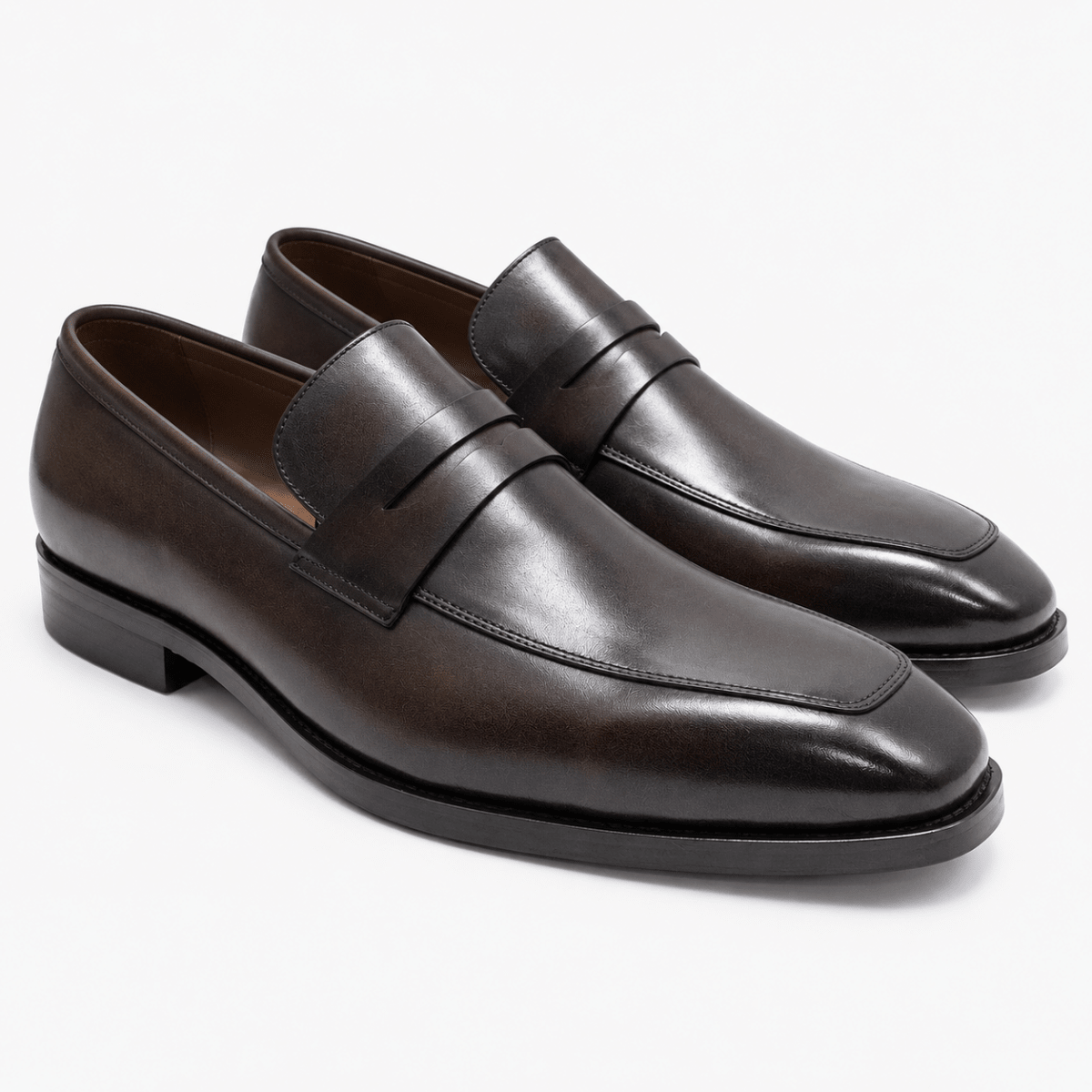 Leonardo formal office loafers - AntoniosClothing - Coffee