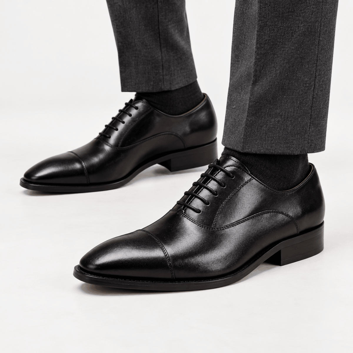 Leonardo oxford genuine leather shoes - AntoniosClothing - Black