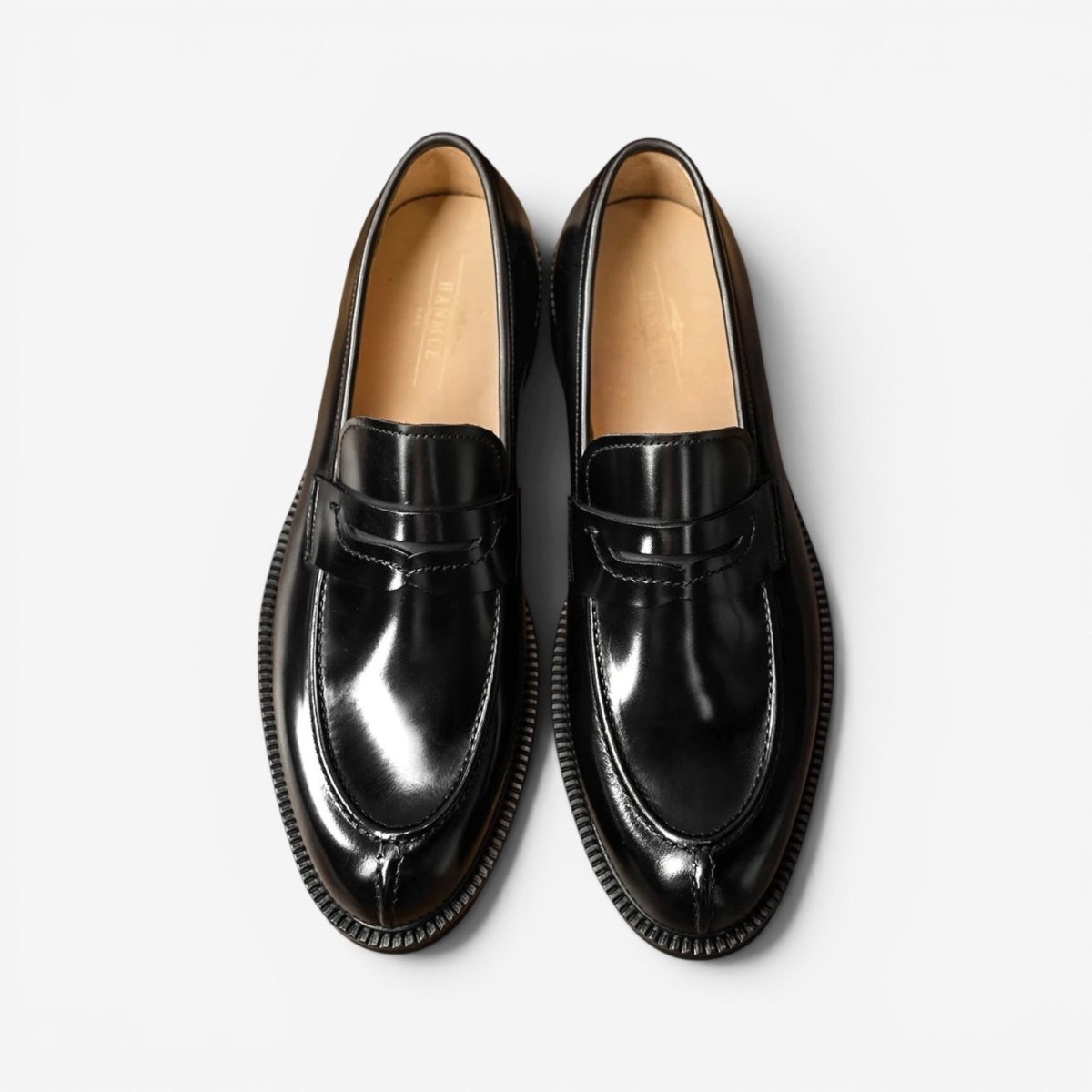 Leonardo shiny genuine leather loafers - AntoniosClothing - Black