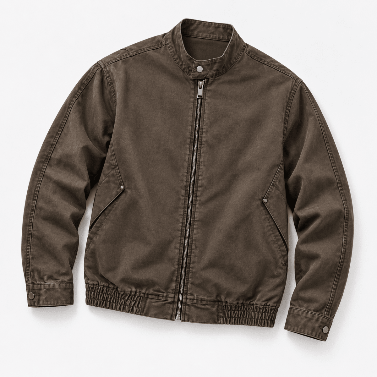 Leonardo spring washed cotton jacket - AntoniosClothing - Brown