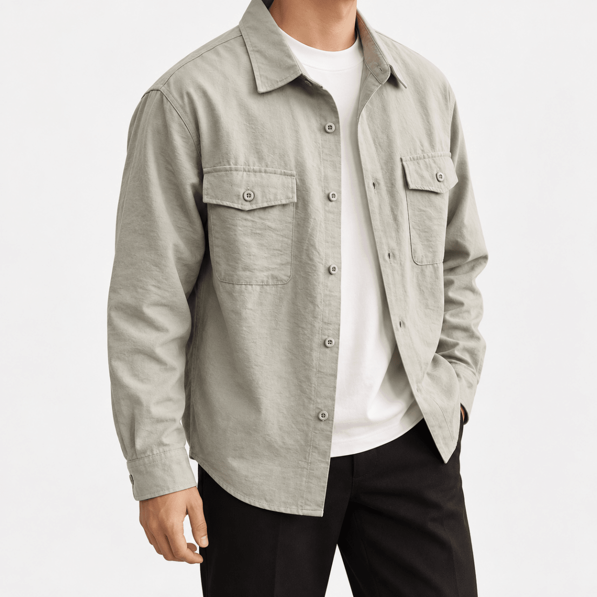Leonardo streetwear gray jacket - AntoniosClothing - Light gray