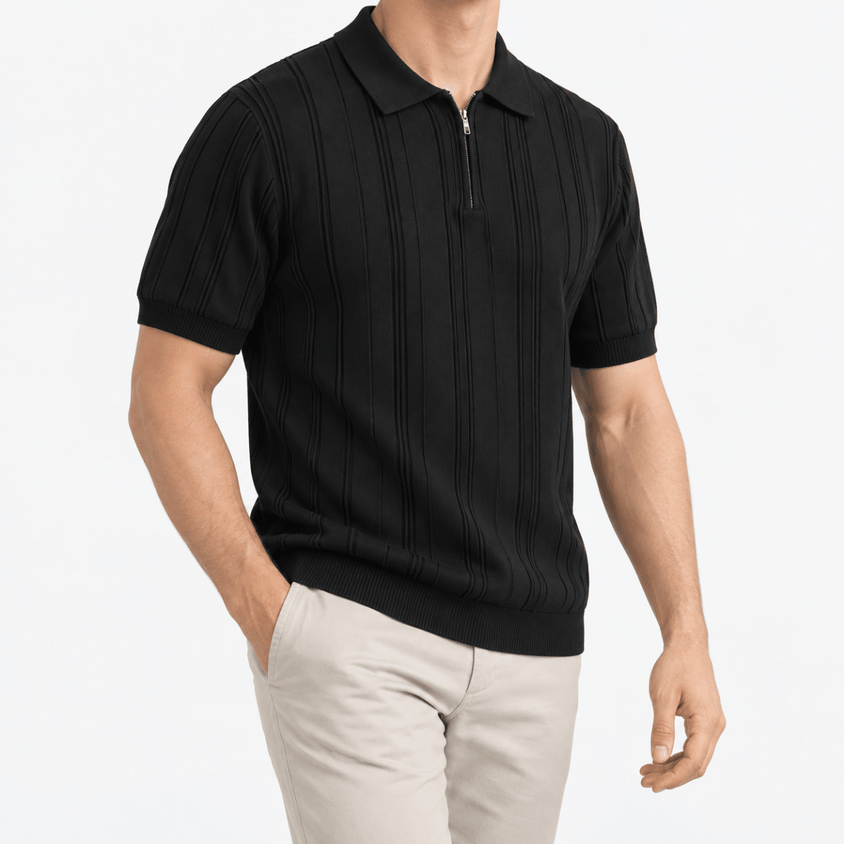 Leonardo summer business polo shirt - AntoniosClothing - Black